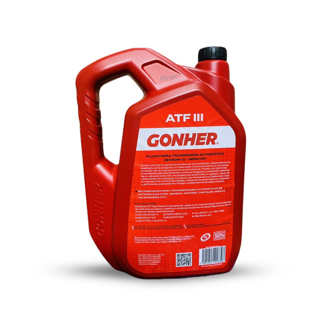 ACEITE GONHER TRANSMISION AUTOMATICA Y DIRECCION HIDRAULICA ATF III GARRAFA - Imagen 2