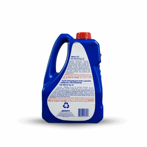 ACEITE AC DELCO 25W60 ALTO KILOMETRAJE GARRAFA - Imagen 2