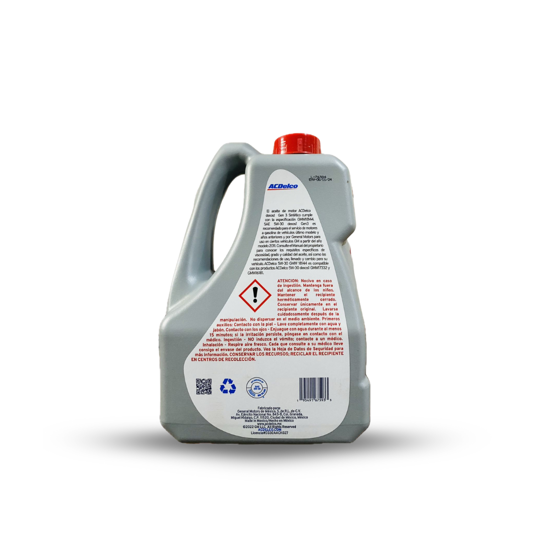 ACEITE AC DELCO 5W30 DEXOS3 5L - Imagen 2