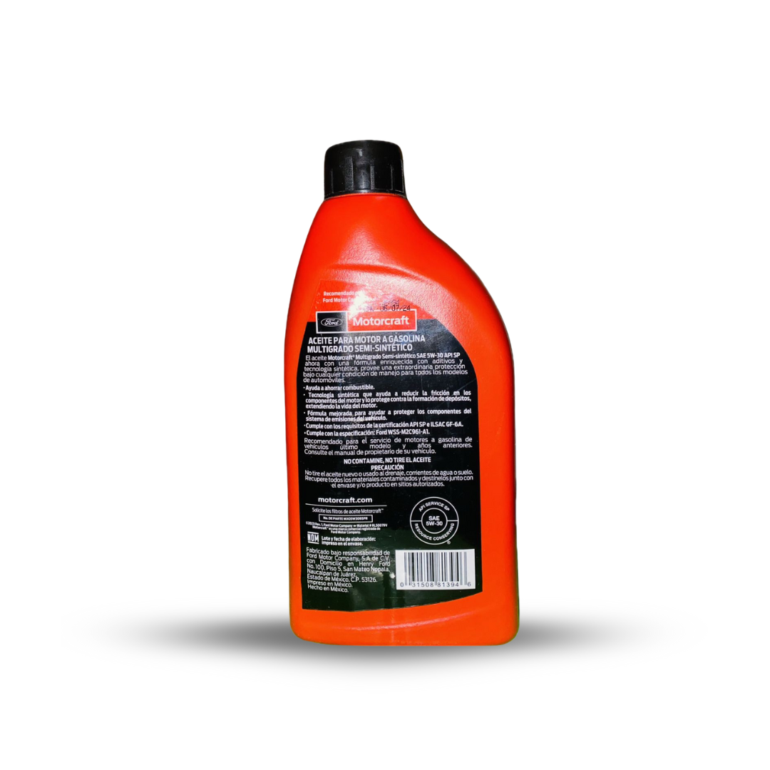 ACEITE SYNTETICO 5W30 LITRO MOTORCRAFT BLEEN SEMISINTETICO - Imagen 2