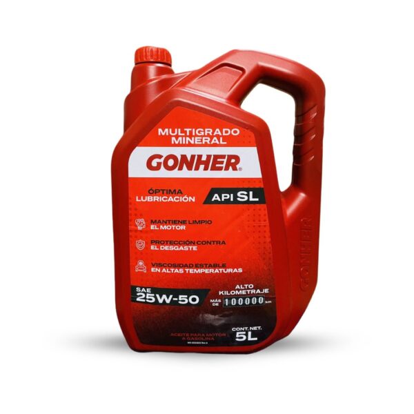 ACEITE GONHER 25W50 ALTO KILOMETRAJE GARRAFA