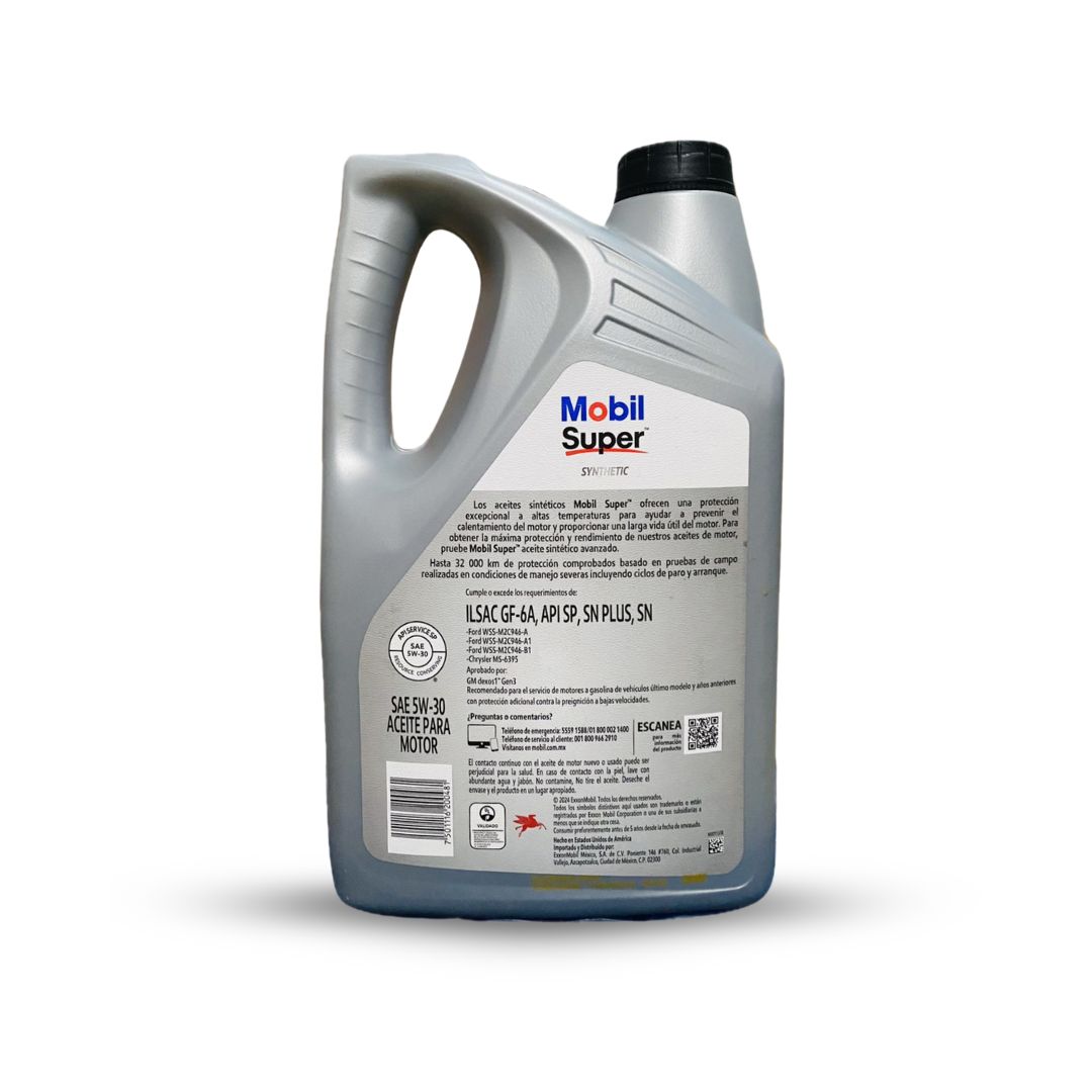 ACEITE MOBIL SYNTEHETIC 5W30 GARRAFA 5LTS - Imagen 2