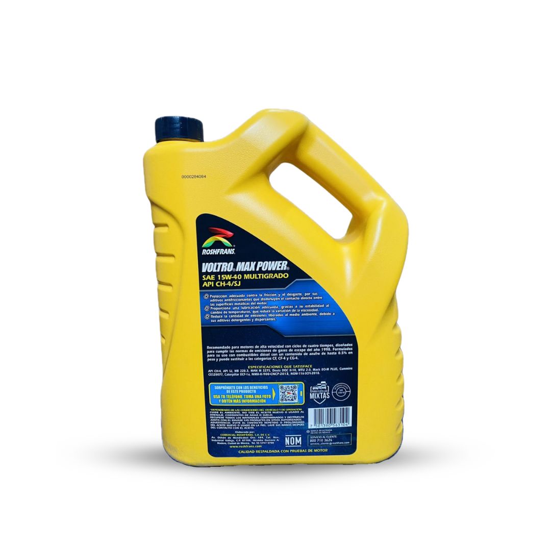ACEITE 15W40 ROSHFRANS GARRAFA VOLTRO +PLUS MULTIGRADO DIESEL - Imagen 2