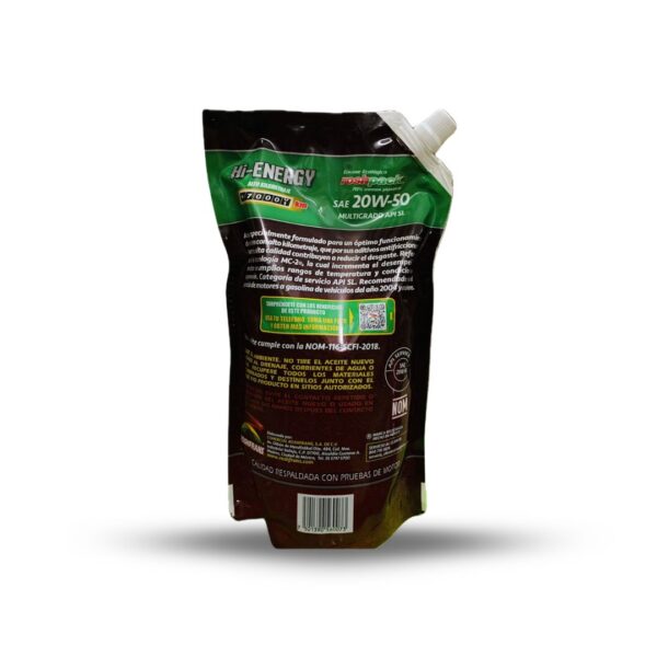 ACEITE ROSHFRANS SAE 20W50 LITRO BOLSA - Imagen 2