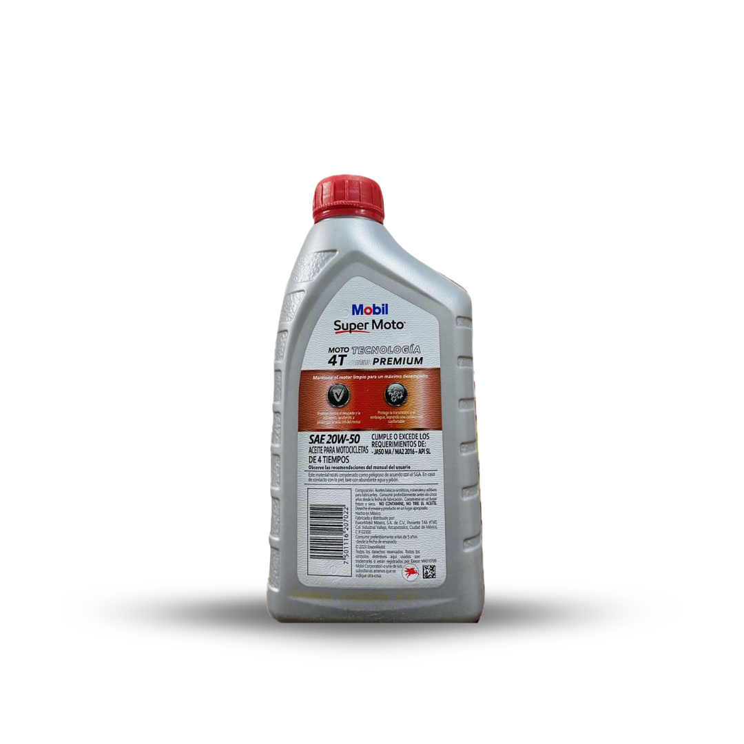 ACEITE MOBIL SUPER MOTO 4T 20W50 1L - Imagen 2