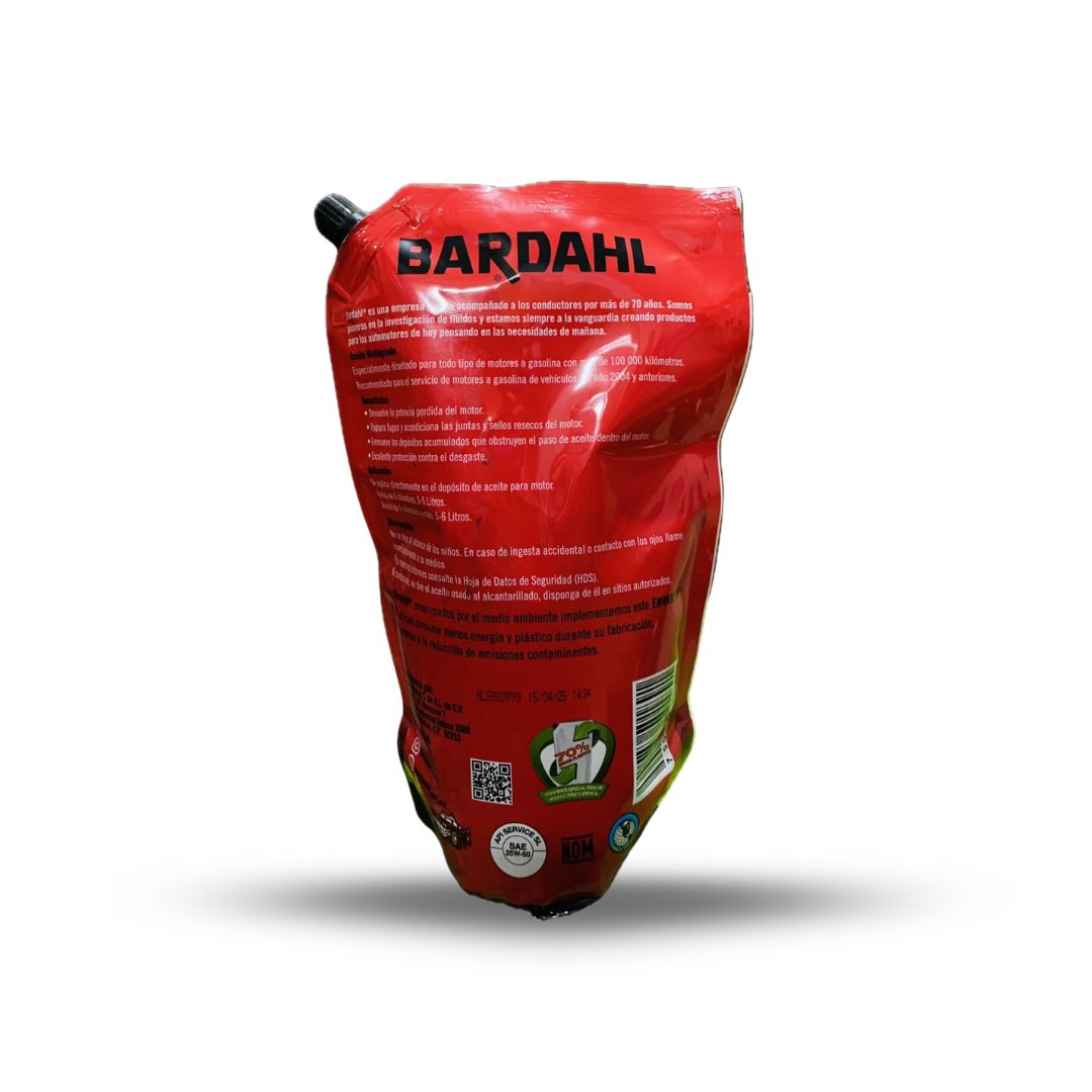 ACEITE BARDHAL 25W50 ALTO KILOMETRAJE BOLSA - Imagen 2