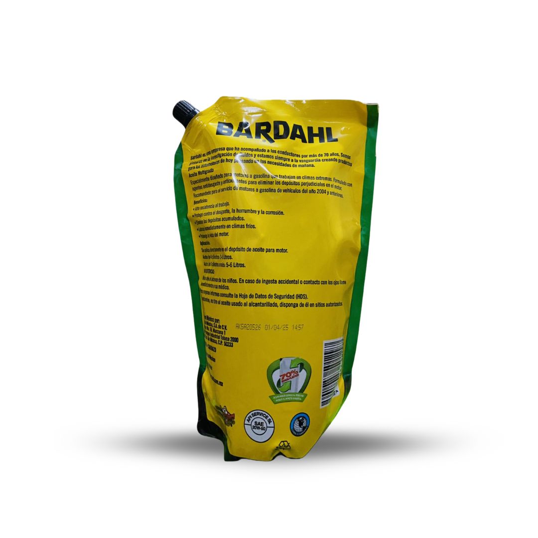 ACEITE BARDAHL 20W50 1LT BOLSA 946ML - Imagen 2