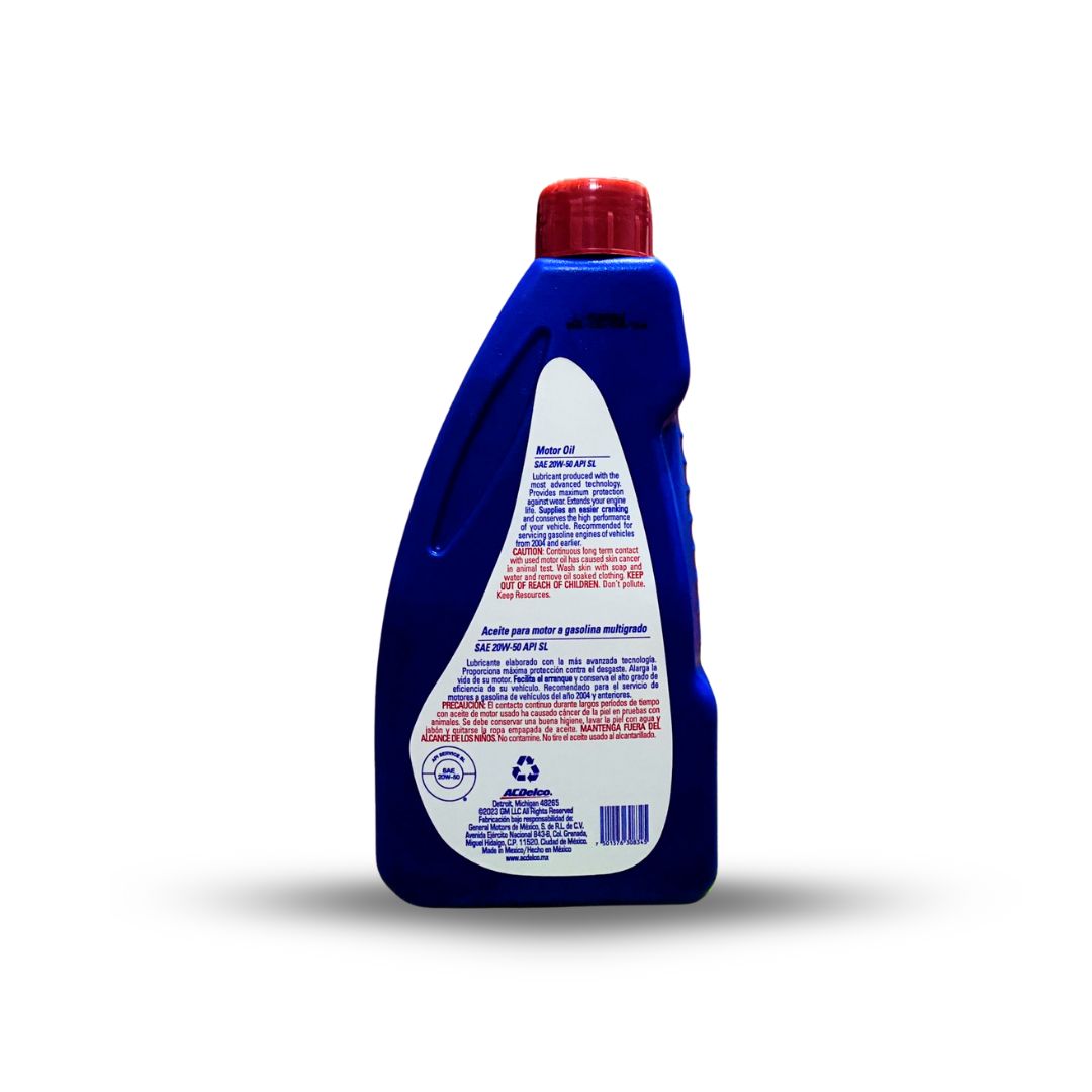 ACEITE AC DELCO MULTIGRADO SAE 20W50  LITRO - Imagen 2