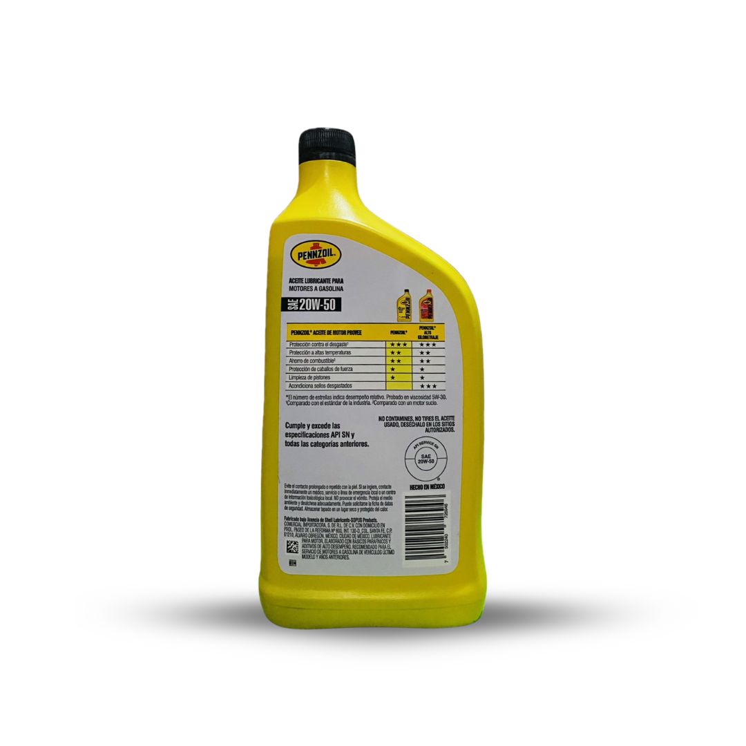 ACEITE PENNZOIL 20W50 1L - Imagen 2