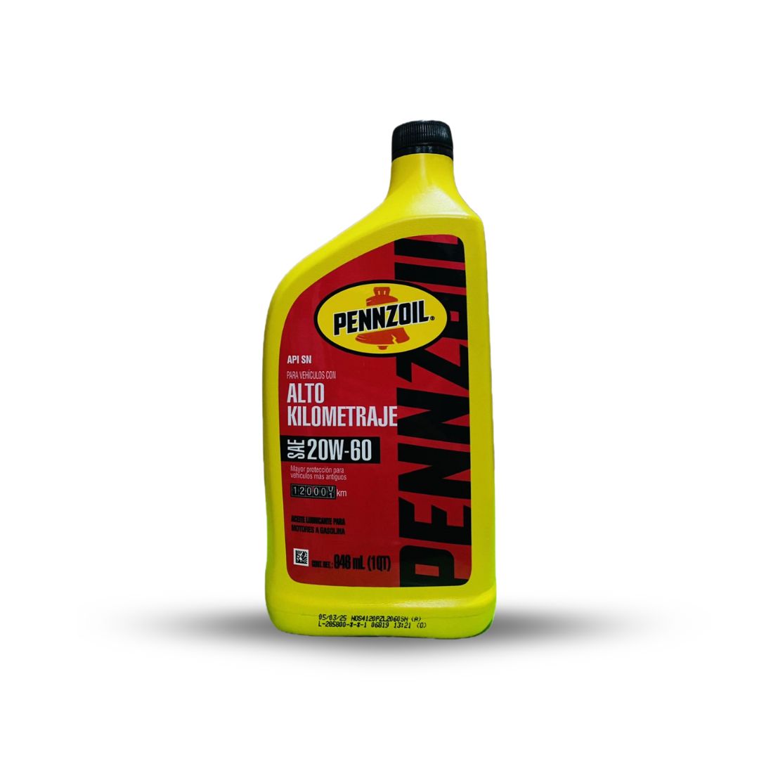 ACEITE PENNZOIL 20W60 ALTO KILOMETRAJE 1L