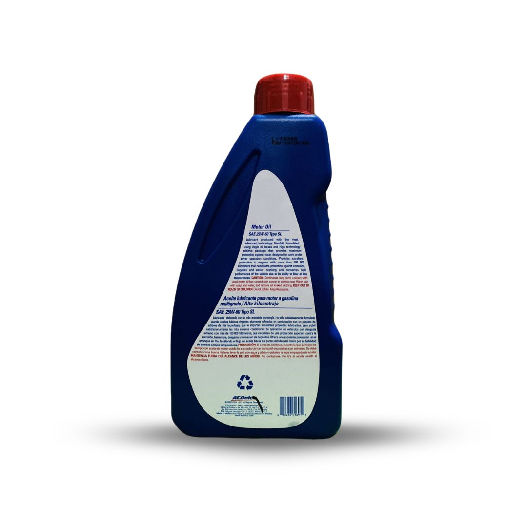 ACEITE AC DELCO 25W60 ALTO KILOMETRAJE 1LITRO - Imagen 2