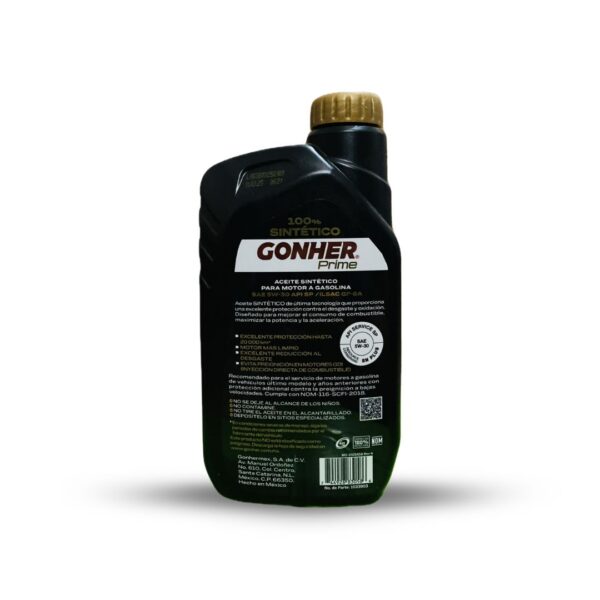 ACEITE GONHER 5W30 LITRO SINTETICO - Imagen 2