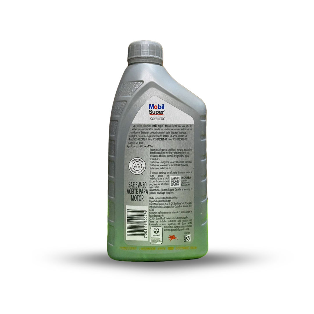 ACEITE MOBIL SYNTEHETIC 5W30 LITRO - Imagen 2